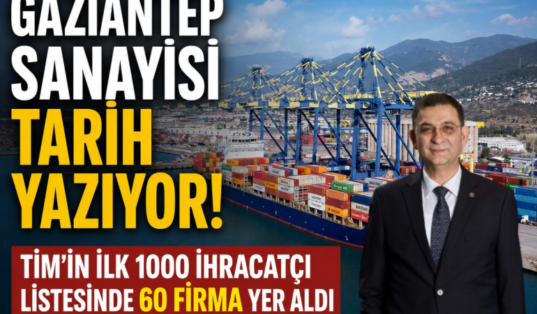 Gaziantep Sanayisi Tarih Yazıyor! TİM'in İlk 1000 İhracatçı Listesinde 60 Firma Yer Aldı