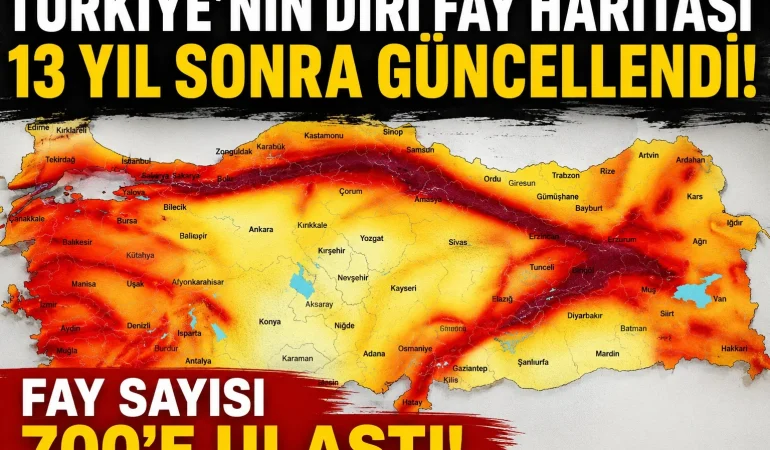 Türkiye'nin Diri Fay Haritası 13 Yıl Sonra Güncellendi! Fay Sayısı 700'e Ulaştı