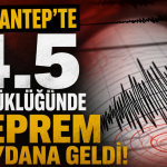 Gaziantep'te 4.5 Büyüklüğünde Deprem Meydana Geldi!