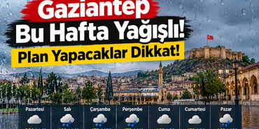 Gaziantep Bu Hafta Yağışlı! Plan Yapacaklar Dikkat!